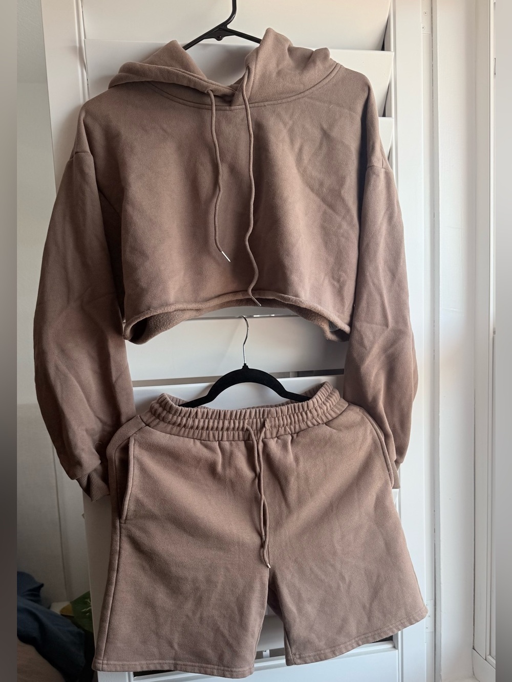 Luxe Lounge Hoodie and Shorts Set - Mushroom Taupe